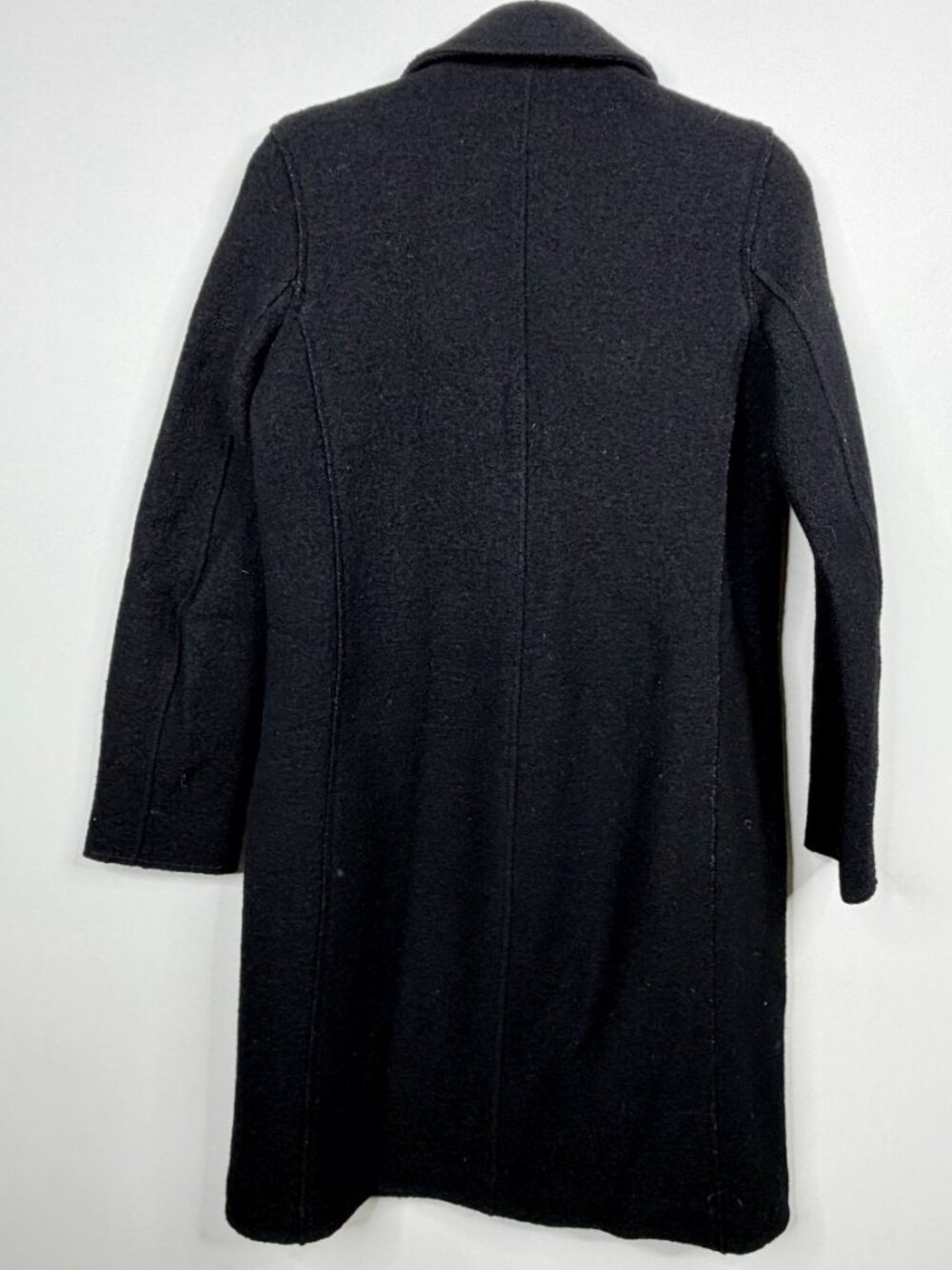 J. Crew Italian Boiled Wool Double-Breasted Peacoat Black 00 #A3792 - Picture 5 of 8
